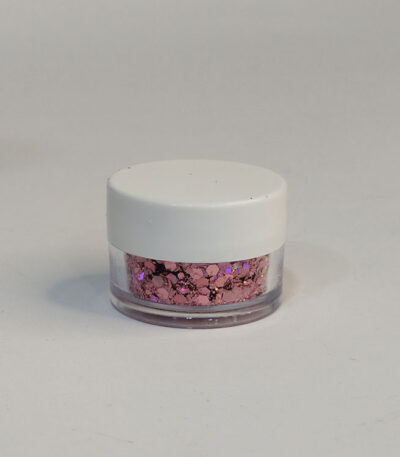 رنگ اکلیلی دانه‌درشت صورتی متالیک ۲۰ گرمی – اکلیل براق مخصوص رزین و شمع‌سازی از هنری شادی