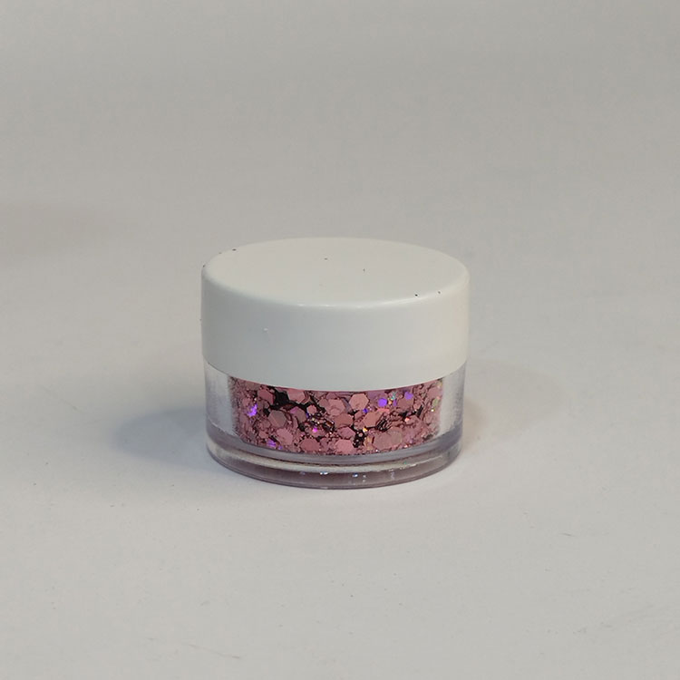 رنگ اکلیلی دانه‌درشت صورتی متالیک ۲۰ گرمی – اکلیل براق مخصوص رزین و شمع‌سازی از هنری شادی