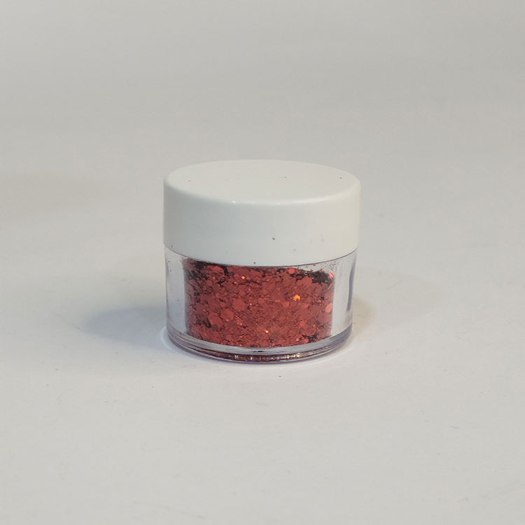 رنگ اکلیلی دانه‌درشت قرمز متالیک ۲۰ گرمی – اکلیل براق مخصوص رزین اپوکسی و شمع‌سازی از هنری شادی