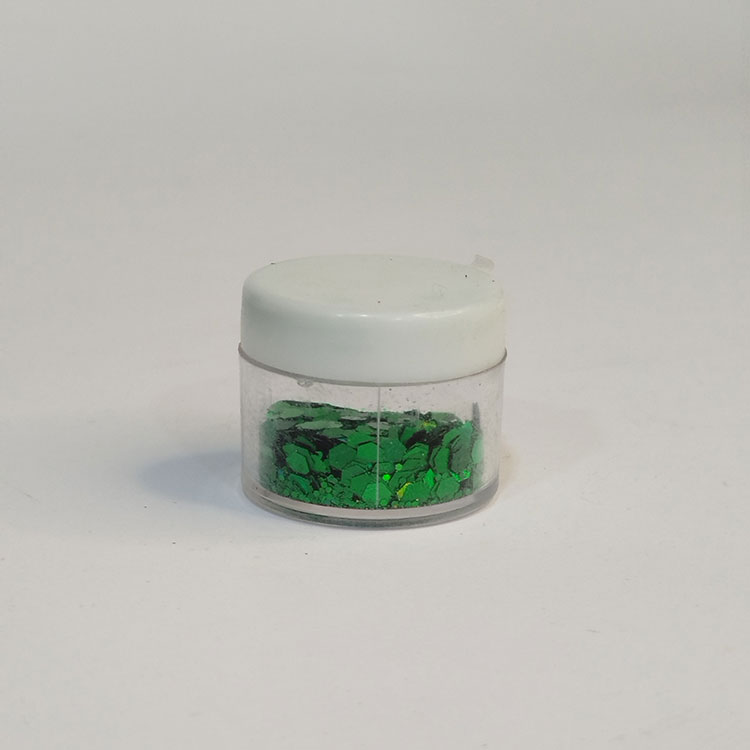 رنگ اکلیلی دانه‌درشت سبز متالیک ۲۰ گرمی – اکلیل براق مخصوص رزین اپوکسی و شمع‌سازی از هنری شادی