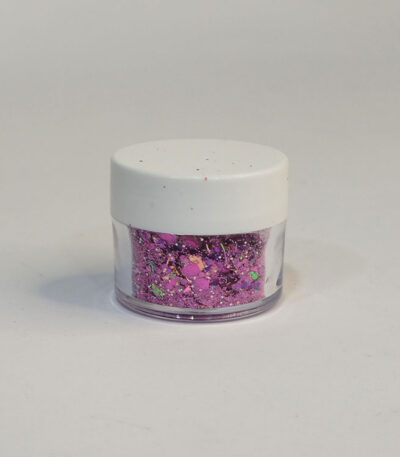 رنگ اکلیلی دانه‌درشت بنفش ترکیبی ۲۰ گرمی – اکلیل براق مخصوص رزین و شمع‌سازی با جلوه چندرنگ از هنری شادی