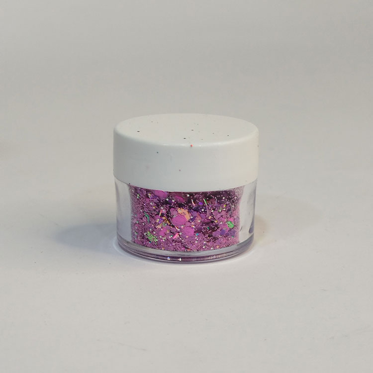 رنگ اکلیلی دانه‌درشت بنفش ترکیبی ۲۰ گرمی – اکلیل براق مخصوص رزین و شمع‌سازی با جلوه چندرنگ از هنری شادی