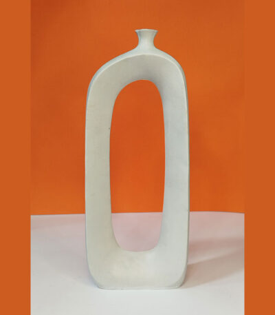 گلدان مدرن پلیاستر خام ارتفاع ۴۰ سانتیمتر